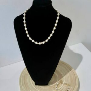 סט שרשרת וצמיד פנינים